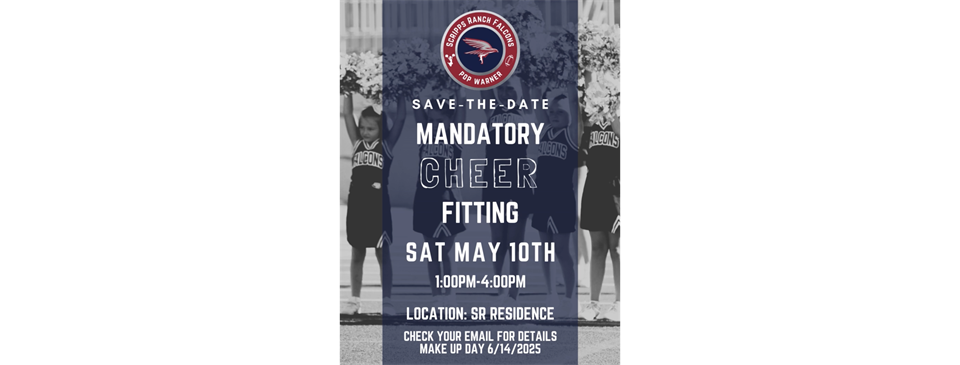 Mandatory Cheer Fitting May 10th!